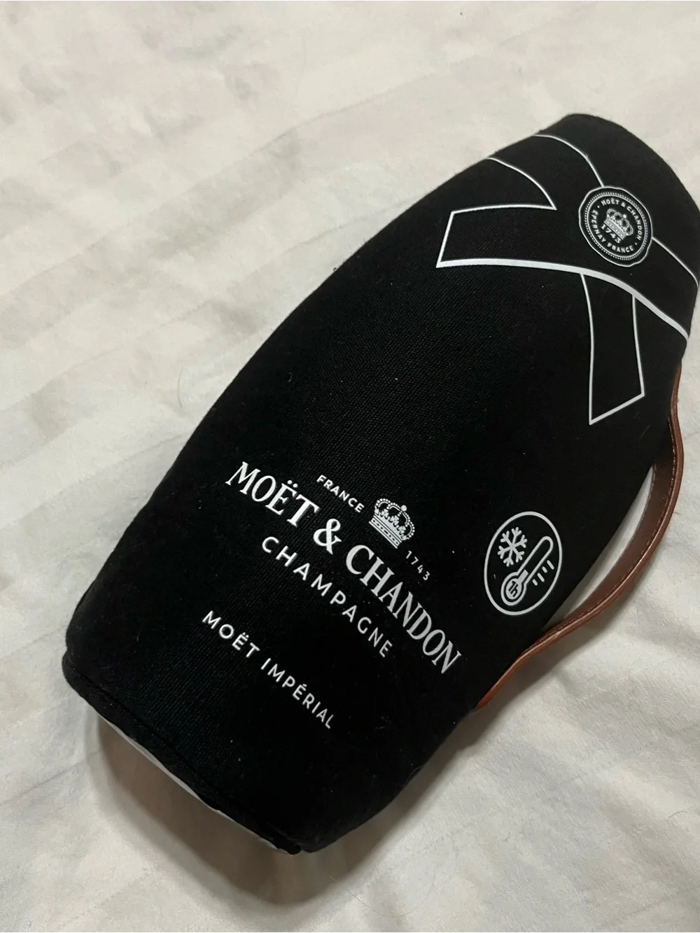 Black Canvas Bottle Carrier with Leather Handle 21-Sup